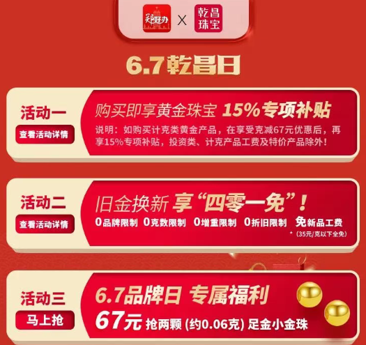 配资门户网官网 黄金“消费补贴”来了！上海、郑州已有相关活动，消费者或能0元以旧换新